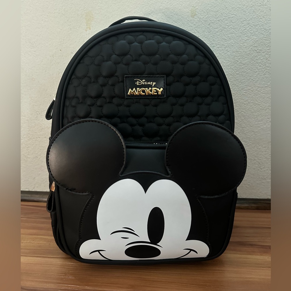 NWT Primark Disney Black and White Mickey Mouse  quilted Backpack - Picture 2 of 4